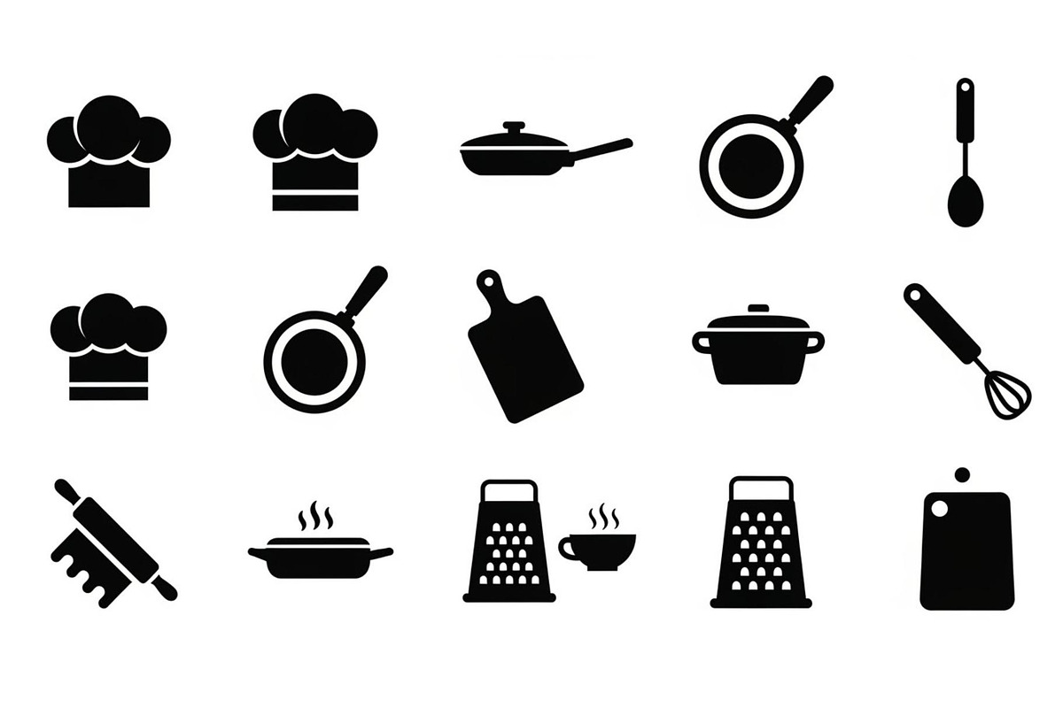 Kitchen Cooking Icon Vector Bundle, an Illustration by jahid234 (Photo 28 of 51)