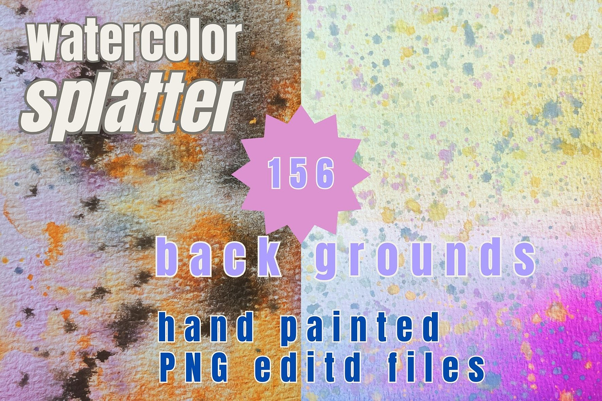 Watercolor Splatter Backgrounds, a Background Graphic by Eryn Rose Design (Photo 17 of 19)