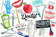 Watercolor Dentist Clipart, Dental, an Object Graphic by Paulaparaula (Thumbnail 1 of 2)