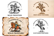 Western Cowboy Vintage Illustration, an Object Graphic by e-artdesign (Thumbnail 3 of 5)