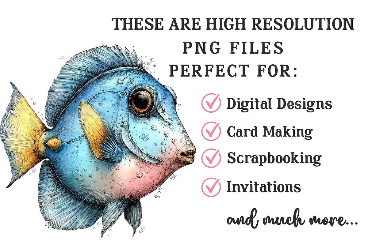 Whimsical Sea Fish Clipart, an Illustration by OK Design (Photo 4 of 6)