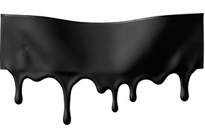 black banner, transparent background