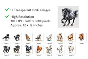 Running Horse Watercolor Clipart, an Animal Illustration by milkghost (Thumbnail 2 of 2)