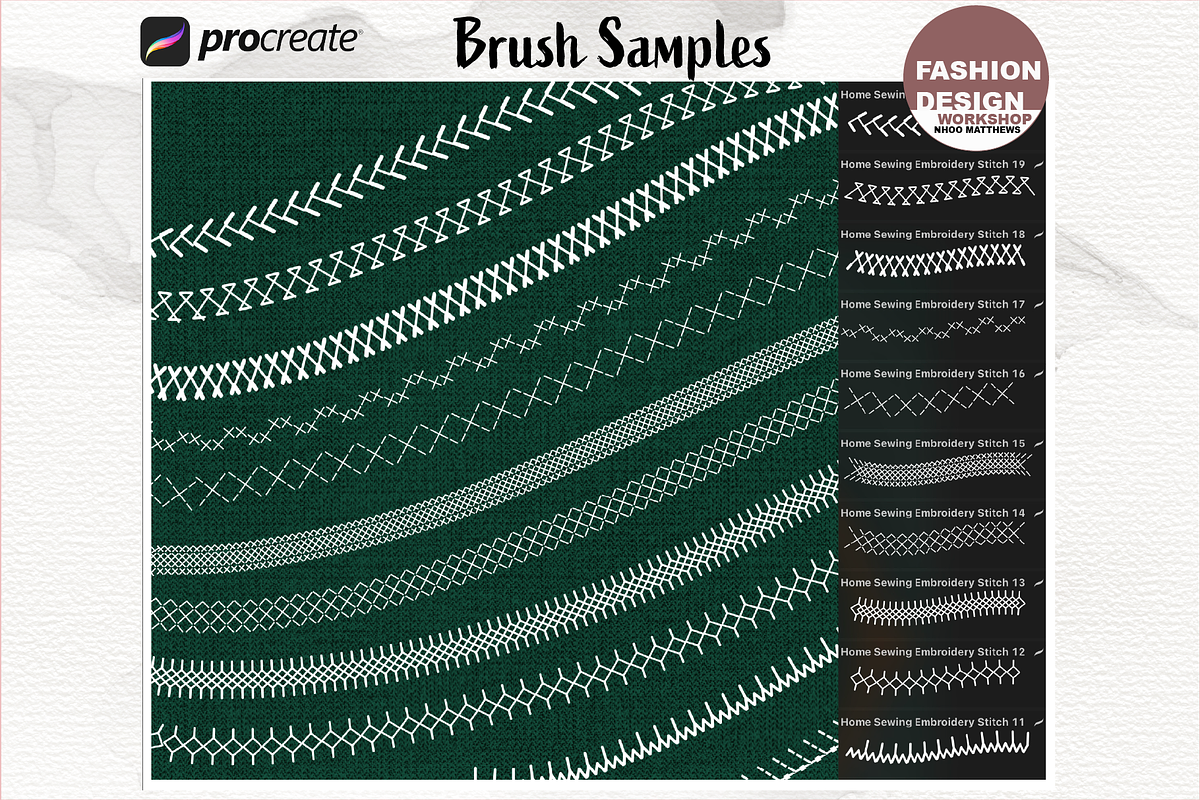61 Home Embroidery Stitch Brushes, a Brush Add-On by Fashion Workshop Bkk (Photo 6 of 13)