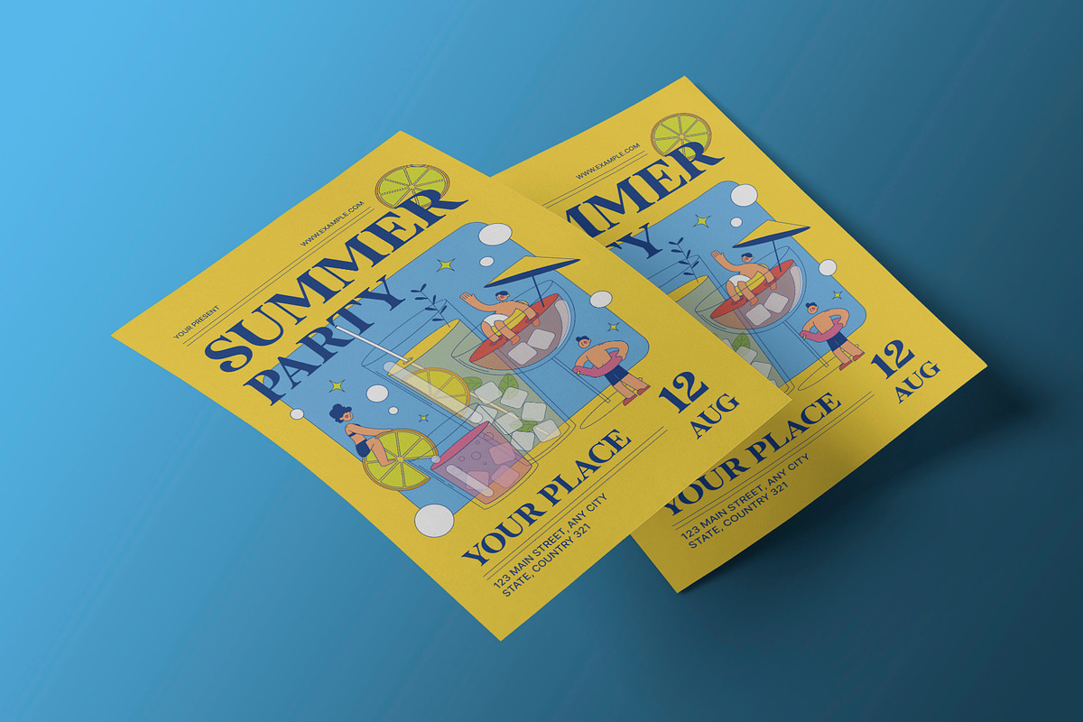 Yellow Fresh Summer Party Flyer, a Flyer Template by Neermana (Photo 3 of 4)