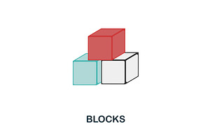 Blocks icon. Flat sign element from, a Food Illustration by Aimagenarium@gmail.com