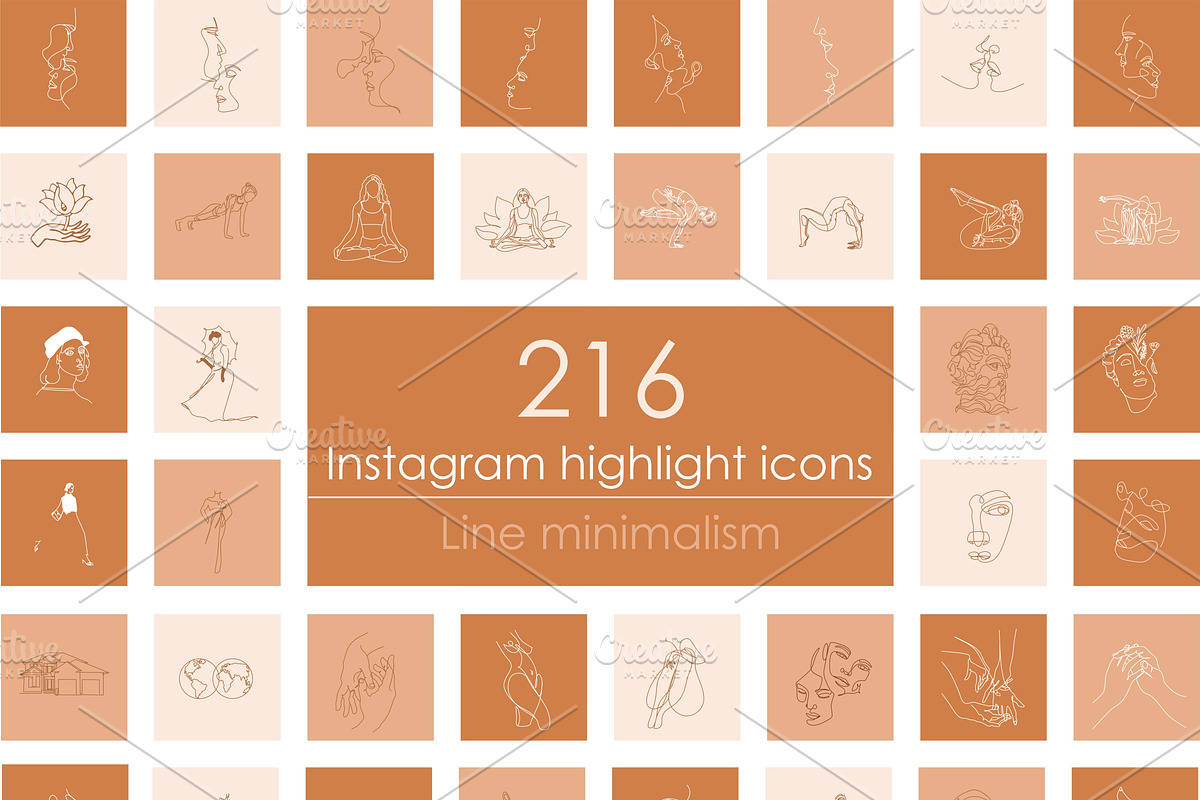 216 Instagram Highlight Covers, a Social Media Template by velychko.ua (Photo 1 of 5)