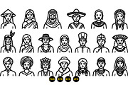 Cultural People Icon Set, an Illustration by designvectx (Thumbnail 3 of 3)