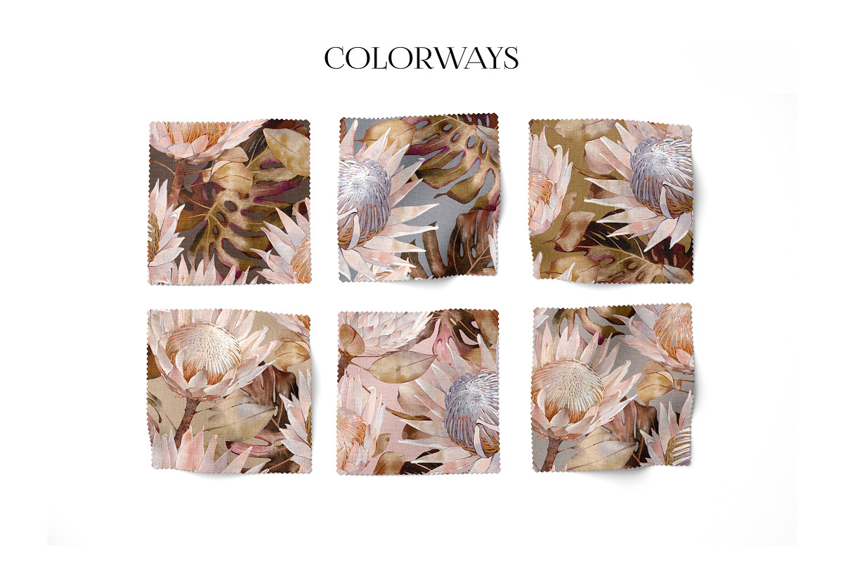 Protea Watercolor Floral Pattern, a Graphic by PROTEA Watercolor Studio (Photo 10 of 10)