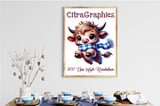 Funny Highland Cow Clipart, an Illustration by CitraGraphics (Thumbnail 3 of 6)