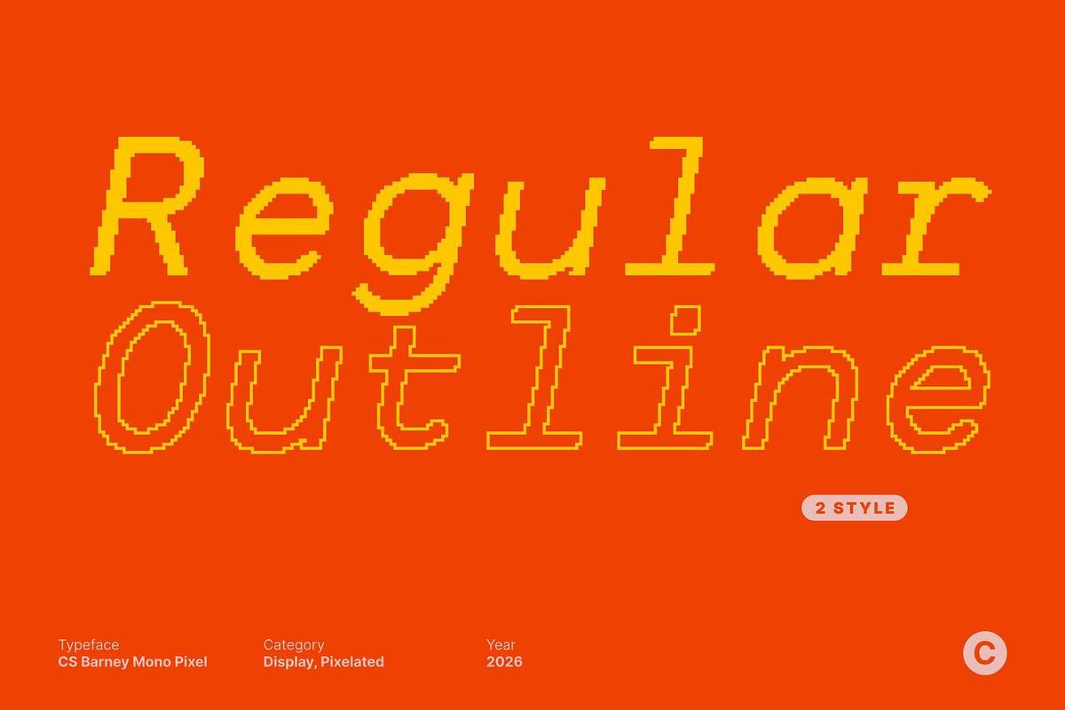CS Barney Mono Pixel, a Sans Serif Font by Craft Supply Co. (Photo 3 of 8)