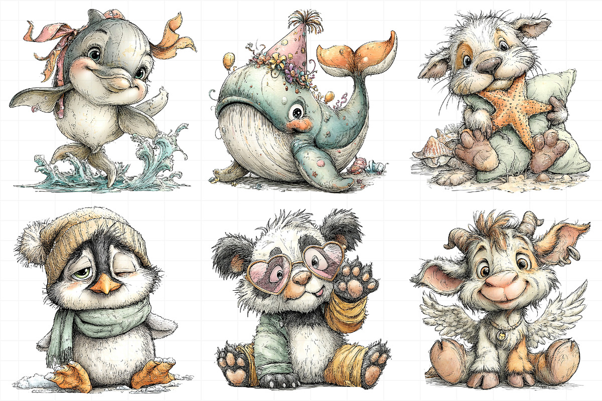 Watercolor Nursery Animals Clipart, an Illustration by Daily.Designs (Photo 5 of 5)