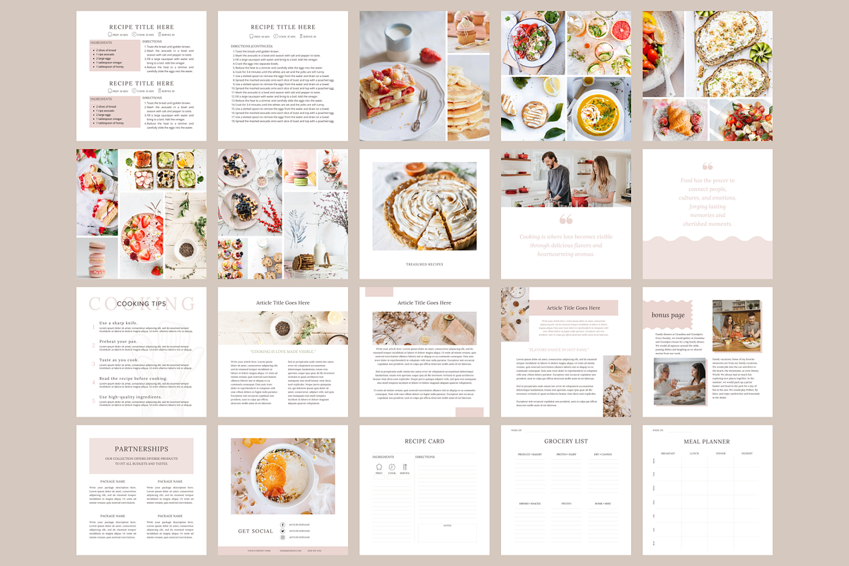 Cookbook Template Square 21x21 CM, a Templates & Theme by OrganizationOasisRo (Photo 5 of 9)