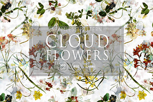 Cloud Flowers - Seamless Patterns