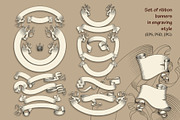 Banners - Vector & PNG, a Decorative Illustration by Retro Graphic Box (Thumbnail 1 of 2)