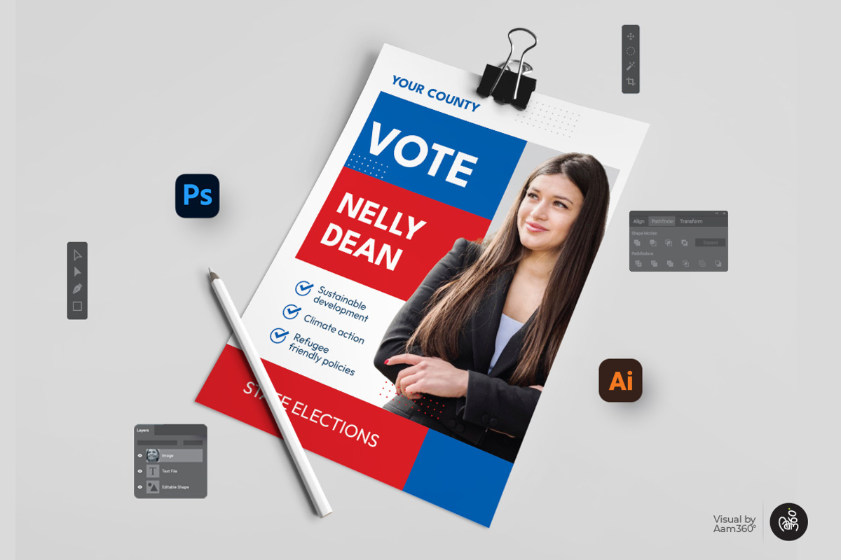 Election Candidate Flyer Template, a Flyer Template by Aam360