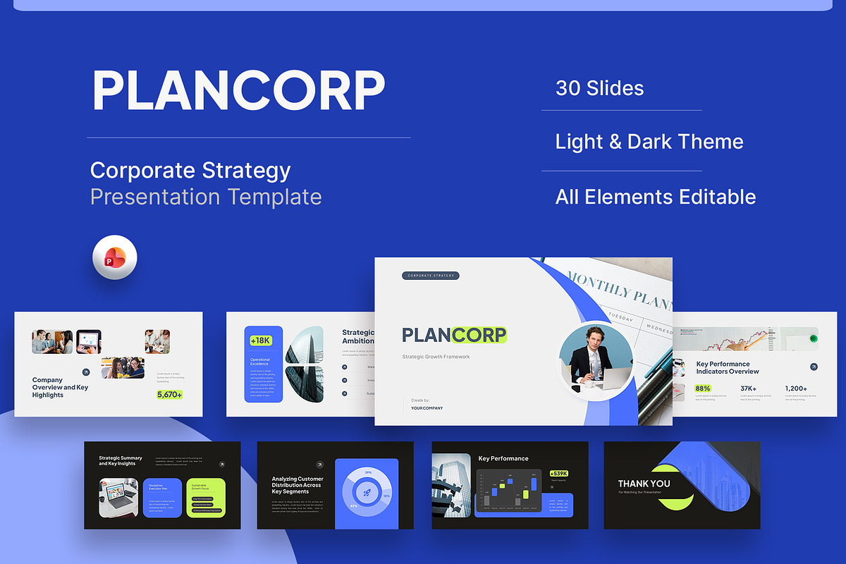 Corporate Strategy PowerPoint, a Presentation Template by New Coral Design (Photo 1 of 6)