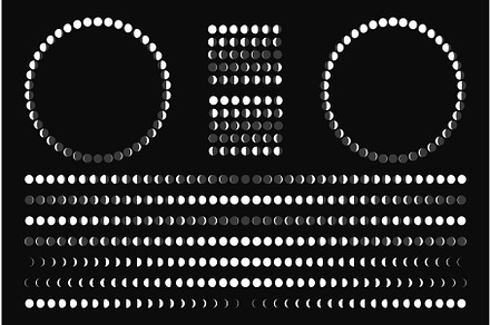 Moon phases. Magic cosmic symbols, an Illustration by Frogella