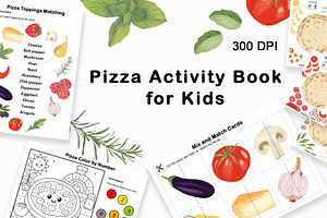 Pizza Activity Book for Kids, an Education Illustration by Sunshine Art