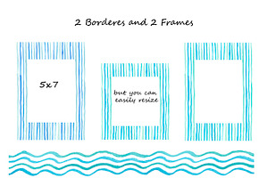 Beach Blues Design Clip Art Kit