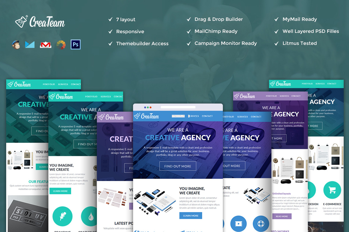 CreaTeam - Corporate Email Bundle, an Email Template by NancyS