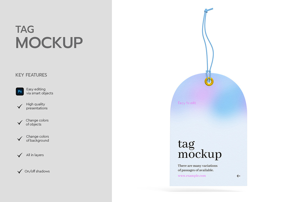 Clothing Tag Mockup with Rope String, an Advertising Mockup by graphypix (Photo 2 of 4)