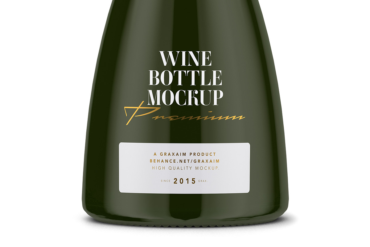 Champagne Green Bottle Mockup, a Packaging Mockup by Graxaim Mock-up (Photo 2 of 7)