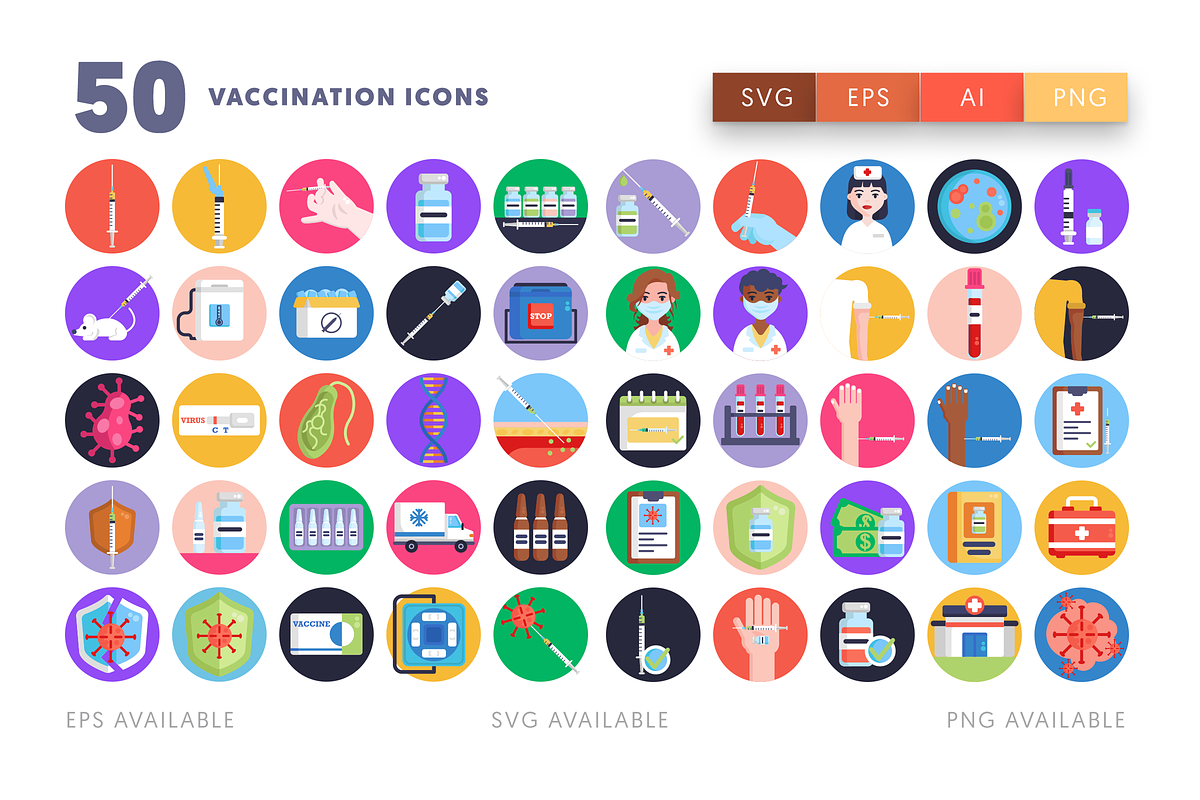 50 Vaccination Icons, an Outline Icon by Dighital (Photo 2 of 10)