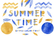Summertime bitmap color font, a Font by Malena (Thumbnail 1 of 7)