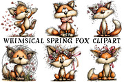 Whimsical Spring Fox Clipart, an Illustration by OK Design (Thumbnail 2 of 6)