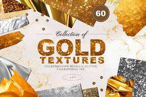 60 Gold&Silver Foil Glitter Textures