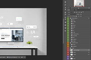 Clean UI UX Desk Mockup, a Mac Mockup by RSplaneta (Thumbnail 2 of 2)