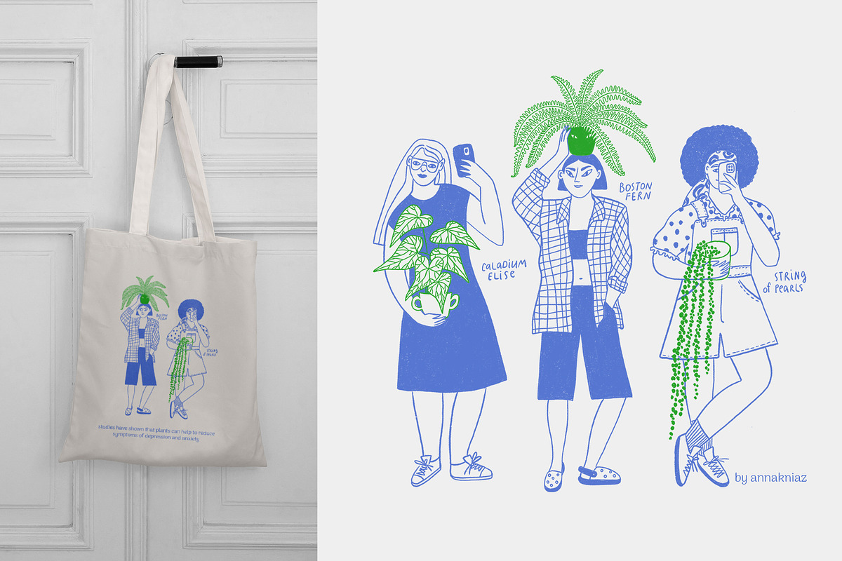 Plant Lady - aesthetic line art, a Person Illustration by Annakniaz (Photo 12 of 17)