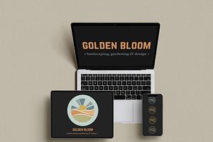 Golden Bloom Canva Logo Template