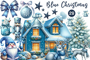 Blue Christmas Clipart Sublimation, an Illustration by CreationArt (Thumbnail 1 of 5)