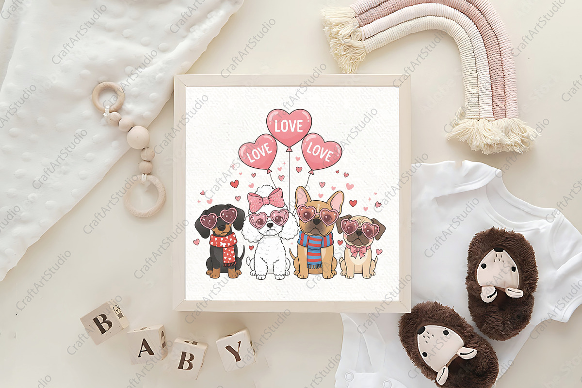 Valentine Dachshund Dogs Sublimation, an Illustration by CraftArtStudio (Photo 4 of 4)