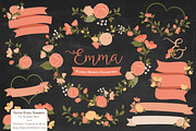 Peach Floral Heart Wreath Clipart, an Illustration by Amanda Ilkov (Thumbnail 2 of 5)