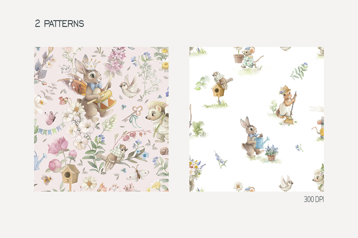 Watercolor Vintage Animal garden set, an Animal Illustration by TanyaSchuka (Photo 3 of 11)