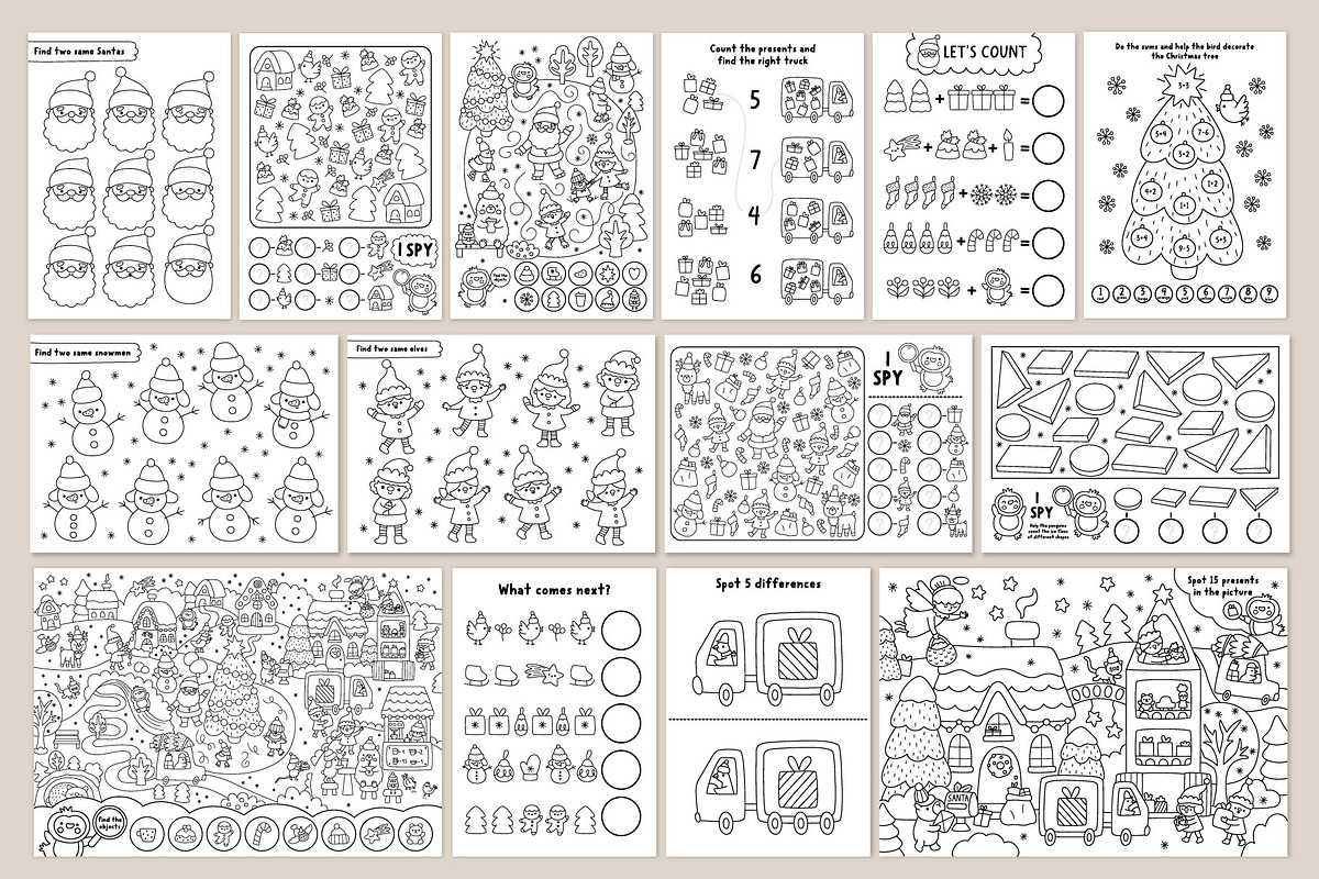 Christmas village coloring games, an Education Illustration by Lexi Claus (Photo 5 of 15)