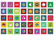 45 Browser & Os Flat Icon Set, an Icon by VectorCam (Thumbnail 1 of 3)