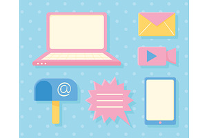 digital activities set, an Object Illustration by studiogstock