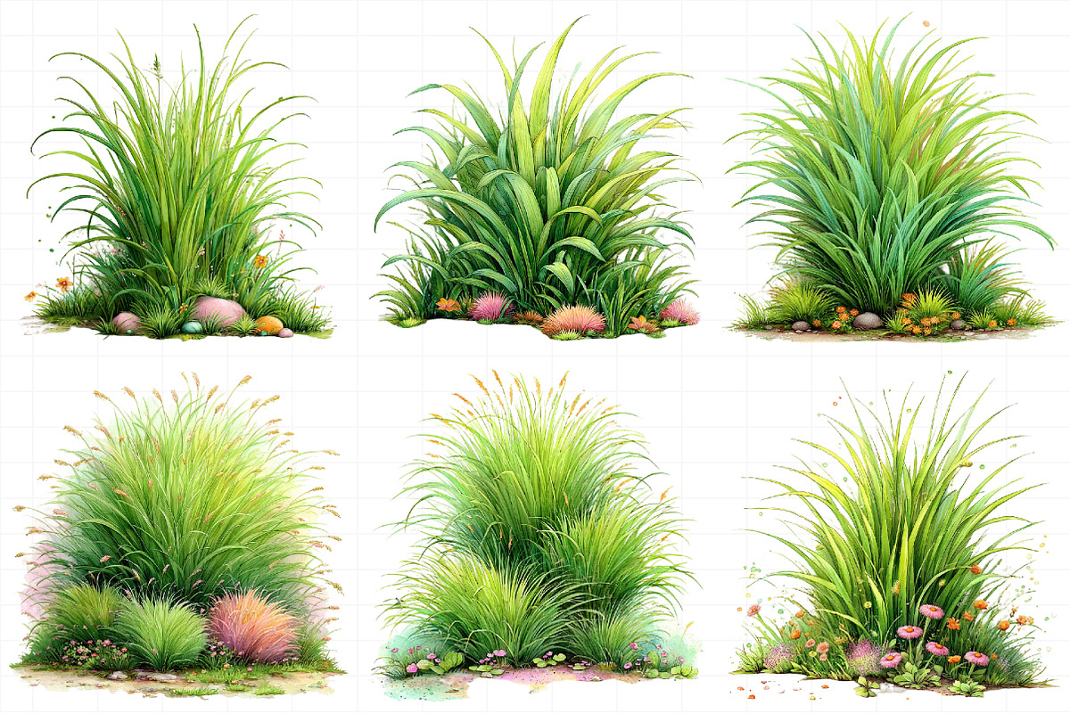 Watercolor Spring Green Grass Clipar, an Illustration by Daily.Designs (Photo 5 of 8)