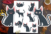 Black Cat Clipart- Halloween Clipart, an Animal Illustration by The Digital Download Shop (Thumbnail 2 of 4)