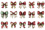 Whimsical Christmas Coquette Bow Cli, an Illustration by designcity5 (Thumbnail 3 of 5)