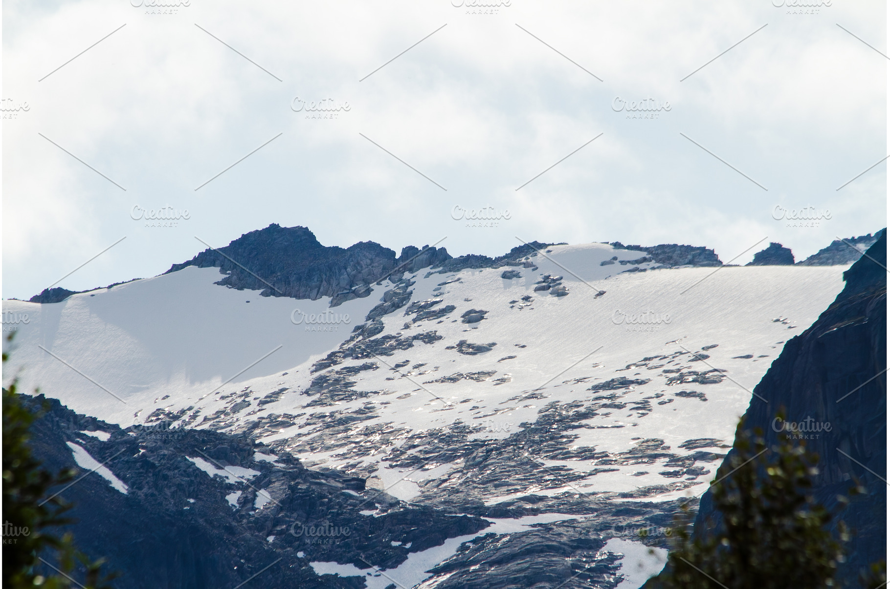 Close-up of a snow-covered mountain, a Nature Photo by Pakosta