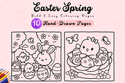 Bold & Easy Easter Spring Coloring, a Seasonal Illustration by Neon Studio (Thumbnail 1 of 4)