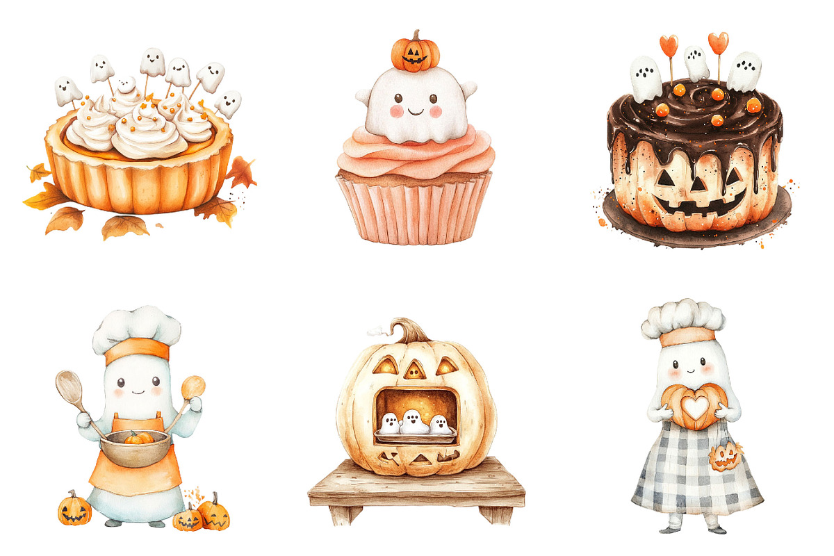 Boo Bakery Clipart PNG, a Seasonal Illustration by Designking (Photo 3 of 4)