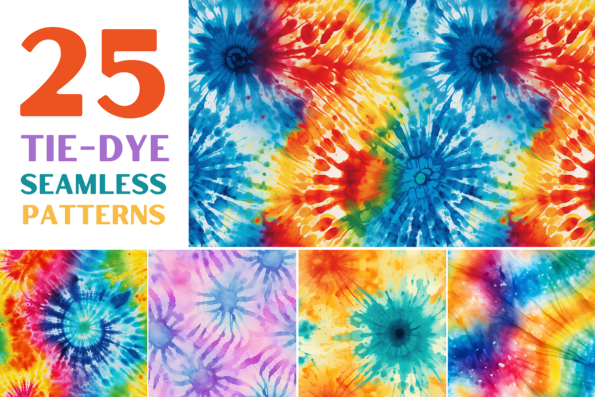 Tie-Dye Seamless Patterns, a Pattern Graphic by Digidz (Photo 1 of 6)