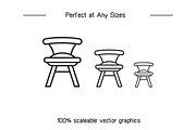 Chair Line Icons Set, an Outline Icon by Designfour (Thumbnail 7 of 7)
