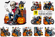 Halloween Skeleton Biker PNG Bundle, an Illustration by Clipart Bloom (Thumbnail 1 of 11)